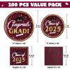 imageJOYIN 2025 Graduation Party Plates and Napkins Orange Tableware Set Supplies 200 PCS Graduation Disposable Paper Plates Cocktail Napkins for Congrats Grad Party Decorations Celebration Serve 50Maroon  Gold
