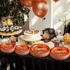 imageJOYIN 2025 Graduation Party Plates and Napkins Orange Tableware Set Supplies 200 PCS Graduation Disposable Paper Plates Cocktail Napkins for Congrats Grad Party Decorations Celebration Serve 50Orange