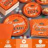 imageJOYIN 2025 Graduation Party Plates and Napkins Orange Tableware Set Supplies 200 PCS Graduation Disposable Paper Plates Cocktail Napkins for Congrats Grad Party Decorations Celebration Serve 50Orange