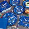 imageJOYIN 2025 Graduation Party Plates and Napkins Orange Tableware Set Supplies 200 PCS Graduation Disposable Paper Plates Cocktail Napkins for Congrats Grad Party Decorations Celebration Serve 50Blue