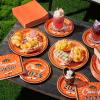 imageJOYIN 2025 Graduation Party Plates and Napkins Orange Tableware Set Supplies 200 PCS Graduation Disposable Paper Plates Cocktail Napkins for Congrats Grad Party Decorations Celebration Serve 50Orange