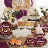 imageJOYIN 2025 Graduation Party Plates and Napkins Orange Tableware Set Supplies 200 PCS Graduation Disposable Paper Plates Cocktail Napkins for Congrats Grad Party Decorations Celebration Serve 50Maroon  Gold