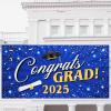 imageJOYIN 2025 Graduation Plastic Backdrop Blue 65quot Class of 2025 Congrats Grad Banner with Double Sided Adhesive Dot Graduation Party Indoor Outdoor Decoration Photoshoot Props SuppliesBlue