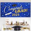 imageJOYIN 2025 Graduation Plastic Backdrop Blue 65quot Class of 2025 Congrats Grad Banner with Double Sided Adhesive Dot Graduation Party Indoor Outdoor Decoration Photoshoot Props SuppliesBlue