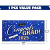 imageJOYIN 2025 Graduation Plastic Backdrop Blue 65quot Class of 2025 Congrats Grad Banner with Double Sided Adhesive Dot Graduation Party Indoor Outdoor Decoration Photoshoot Props SuppliesBlue