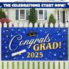 imageJOYIN 2025 Graduation Plastic Backdrop Blue 65quot Class of 2025 Congrats Grad Banner with Double Sided Adhesive Dot Graduation Party Indoor Outdoor Decoration Photoshoot Props SuppliesBlue