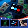 imageJOYIN 22PCS Red White Blue 4th of July Glowing Face Paint Set Glow in the dark Patriotic Makeup with Stencils Sticker Temporary Tattoos for Independence Day Memorial Day Party Party Favors