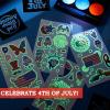 imageJOYIN 22PCS Red White Blue 4th of July Glowing Face Paint Set Glow in the dark Patriotic Makeup with Stencils Sticker Temporary Tattoos for Independence Day Memorial Day Party Party Favors