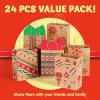 imageJOYIN 24 Christmas Kraft Gift Bags for Classrooms and Party Favors Holiday Goody Gift Bags for Xmas Present Wrapping Christmas Decorations Party Supplies Decor 102quot x 42quot x 63 quotBrown