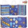 imageJOYIN 24 Christmas Kraft Gift Bags for Classrooms and Party Favors Holiday Goody Gift Bags for Xmas Present Wrapping Christmas Decorations Party Supplies Decor 102quot x 42quot x 63 quotBlue