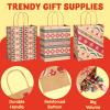imageJOYIN 24 Christmas Kraft Gift Bags for Classrooms and Party Favors Holiday Goody Gift Bags for Xmas Present Wrapping Christmas Decorations Party Supplies Decor 102quot x 42quot x 63 quotBrown