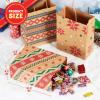 imageJOYIN 24 Christmas Kraft Gift Bags for Classrooms and Party Favors Holiday Goody Gift Bags for Xmas Present Wrapping Christmas Decorations Party Supplies Decor 102quot x 42quot x 63 quotBrown