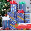 imageJOYIN 24 Christmas Kraft Gift Bags for Classrooms and Party Favors Holiday Goody Gift Bags for Xmas Present Wrapping Christmas Decorations Party Supplies Decor 102quot x 42quot x 63 quotBlue