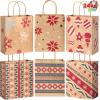 imageJOYIN 24 Christmas Kraft Gift Bags for Classrooms and Party Favors Holiday Goody Gift Bags for Xmas Present Wrapping Christmas Decorations Party Supplies Decor 102quot x 42quot x 63 quotBrown