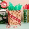 imageJOYIN 24 Christmas Kraft Gift Bags for Classrooms and Party Favors Holiday Goody Gift Bags for Xmas Present Wrapping Christmas Decorations Party Supplies Decor 102quot x 42quot x 63 quotRed Green