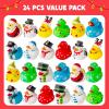 imageJOYIN 24 PCS Christmas Ducks Baby Bathtub Toys Assorted Xmas Rubber Duckies for Kids Gifts Ducky Toddler Bath Toys Rubber Duck Bulk for Stocking Stuffers Party Favor Baby Shower Pool Toys