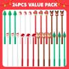 imageJOYIN 24 PCS Christmas Fun Pens Bulk Xmas Gel Pens for Kids Gifts Christmas Stationery Supplies School Party Favors Kids Pens Classroom Favor Carnival Prize Stocking Stuffers