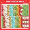 imageJOYIN 24 PCS Christmas Goody Bags Holiday White Kraft Paper Candy Cookie Packing Trays Treat Bags for Classrooms Party Birthdays Gift Festivals Party Favors Xmas Supplies 975quot x 3quot x 5quot