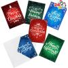 imageJOYIN 24 PCS Christmas Holiday Greeting Cards Bulk Collection 6 Diverse Coloful Designs Assortment with Envelopes Elegant Lettering for Merry Christmas Season present Giving Xmas Gifts CardsAbstract