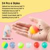 imageJOYIN 24 PCS Multistyle Bouncy Balls 6 Styles 32mm Assorted Bouncy Balls Bulk with Storage Bag Bounce Toys for Kids Party Favors Birthdays Gifts Goodie Bags Stuffers Carnival PrizesMultistyle