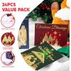 imageJOYIN 24 PCS Religious Christmas Greeting Cards with Envelopes 4 Designs Boxed Set for Winter Xmas Holiday Merry Christmas Season Cards Present Giving Wintertime Gifts Notes