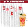 imageJOYIN 24 Pcs 16OZ Graduation Party Plastic Cups Red 24 Designs Disposable Cups for Class of 2025 Graduates Tableware Bulk for High School College Graduation School Grad Party Supply DecorRed