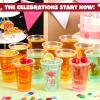 imageJOYIN 24 Pcs 16OZ Graduation Party Plastic Cups Red 24 Designs Disposable Cups for Class of 2025 Graduates Tableware Bulk for High School College Graduation School Grad Party Supply DecorRed