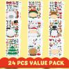 imageJOYIN 24 Pcs Christmas Tree Stickers Make Your Own Christmas Tree Green Stickers Sheets Party Favors for Kids Xmas Party Supplies Classroom Games Stocking Stuffers Holiday PresentsFace stickers