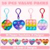 imageJOYIN 28 Packs Valentines Day Gift Cards with Pop Bubble Fidget Toys Heart Keychain Stress Relief Fidget Toy for Kids Adult Party Favors School Classmate Valentines GiftsGraphic Toys