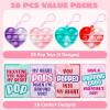 imageJOYIN 28 Packs Valentines Day Gift Cards with Pop Bubble Fidget Toys Heart Keychain Stress Relief Fidget Toy for Kids Adult Party Favors School Classmate Valentines GiftsClassic Heart