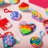 imageJOYIN 28 Packs Valentines Day Gift Cards with Pop Bubble Fidget Toys Heart Keychain Stress Relief Fidget Toy for Kids Adult Party Favors School Classmate Valentines GiftsGraphic Toys