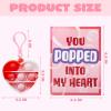 imageJOYIN 28 Packs Valentines Day Gift Cards with Pop Bubble Fidget Toys Heart Keychain Stress Relief Fidget Toy for Kids Adult Party Favors School Classmate Valentines GiftsClassic Heart