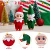 imageJOYIN 2PCS Christmas Elf Plush Doll Red and Pink Tiny Soft Plush Elf Doll Accessories for Christmas Holiday Decorations DressUp PartyRed Green