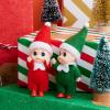 imageJOYIN 2PCS Christmas Elf Plush Doll Red and Pink Tiny Soft Plush Elf Doll Accessories for Christmas Holiday Decorations DressUp PartyRed Green