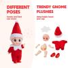 imageJOYIN 2PCS Christmas Elf Plush Doll Red and Pink Tiny Soft Plush Elf Doll Accessories for Christmas Holiday Decorations DressUp PartyRed Green