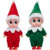 imageJOYIN 2PCS Christmas Elf Plush Doll Red and Pink Tiny Soft Plush Elf Doll Accessories for Christmas Holiday Decorations DressUp PartyRed Green
