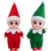 imageJOYIN 2PCS Christmas Elf Plush Doll Red and Pink Tiny Soft Plush Elf Doll Accessories for Christmas Holiday Decorations DressUp PartyRed Green