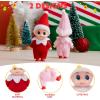imageJOYIN 2PCS Christmas Elf Plush Doll Red and Pink Tiny Soft Plush Elf Doll Accessories for Christmas Holiday Decorations DressUp PartyRed Pink