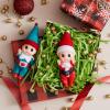 imageJOYIN 2PCS Christmas Elf Plush DollTiny Elf Doll with Clothes and Belt Pattern Soft Plush Accessories for Christmas Holiday Decorations DressUp PartySanta