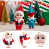imageJOYIN 2PCS Christmas Elf Plush DollTiny Elf Doll with Clothes and Belt Pattern Soft Plush Accessories for Christmas Holiday Decorations DressUp PartySanta