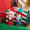 imageJOYIN 2PCS Christmas Elf Plush DollTiny Elf Doll with Clothes and Belt Pattern Soft Plush Accessories for Christmas Holiday Decorations DressUp PartySanta