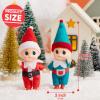 imageJOYIN 2PCS Christmas Elf Plush DollTiny Elf Doll with Clothes and Belt Pattern Soft Plush Accessories for Christmas Holiday Decorations DressUp PartySanta