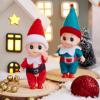imageJOYIN 2PCS Christmas Elf Plush DollTiny Elf Doll with Clothes and Belt Pattern Soft Plush Accessories for Christmas Holiday Decorations DressUp PartySanta