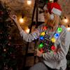 imageJOYIN 3 PCS Christmas Necklace 12 LED Bulbs LED Light Up Bulb Necklace Christmas Holiday Accessories Party Favors