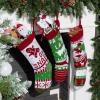 imageJOYIN 3 Pack 18 Knit Christmas Stockings ReindeerChristmas TreeSnow Flakes Knitted Stocking Decorations for Holiday Tree Decorgreen basic
