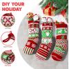 imageJOYIN 3 Pack 18 Knit Christmas Stockings ReindeerChristmas TreeSnow Flakes Knitted Stocking Decorations for Holiday Tree Decorgreen classic