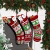 imageJOYIN 3 Pack 18 Knit Christmas Stockings ReindeerChristmas TreeSnow Flakes Knitted Stocking Decorations for Holiday Tree Decorgreen classic