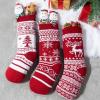imageJOYIN 3 Pack 18 Knit Christmas Stockings ReindeerChristmas TreeSnow Flakes Knitted Stocking Decorations for Holiday Tree Decorred classic
