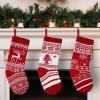 imageJOYIN 3 Pack 18 Knit Christmas Stockings ReindeerChristmas TreeSnow Flakes Knitted Stocking Decorations for Holiday Tree Decorred classic