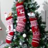 imageJOYIN 3 Pack 18 Knit Christmas Stockings ReindeerChristmas TreeSnow Flakes Knitted Stocking Decorations for Holiday Tree Decorred classic